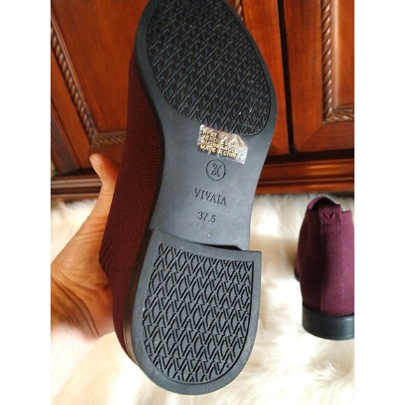 VIVAIA RYAN PRO Women Sz 7 Square Toe Water Repellent Knit Ankle Boots Burgundy - Picture 6 of 11
